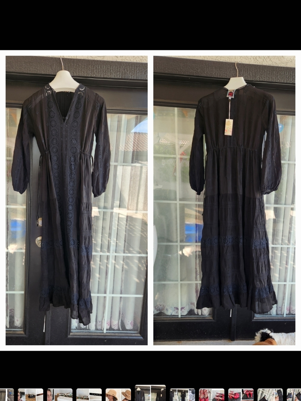 Johnny Was Black Lace-Detail Maxi Dress - Picture 2 of 4